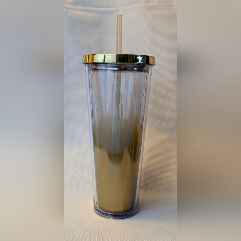 New Starbucks 2014 Gold Ombre Cold Drink Venti Tumbler